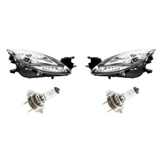 Replacement - 4-Piece Kit (Driver and Passenger Side Headlights, Bulbs) (Standard Line)