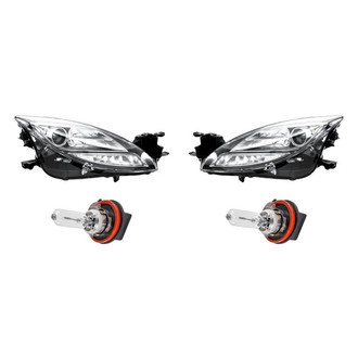 Replacement - 4-Piece Kit (Driver and Passenger Side Headlights, Bulbs) (Standard Line)
