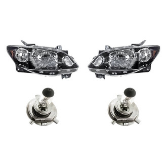 Replacement - 4-Piece Kit (Driver and Passenger Side Headlights, Bulbs) (Standard Line)