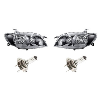 Replacement - 4-Piece Kit (Driver and Passenger Side Headlights, Bulbs) (Standard Line)