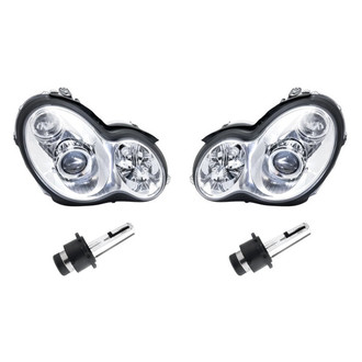 Replacement - 4-Piece Kit (Driver and Passenger Side Headlights, Bulbs) (Standard Line)