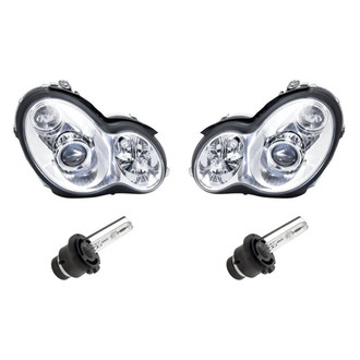 Replacement - 4-Piece Kit (Driver and Passenger Side Headlights, Bulbs) (Standard Line)