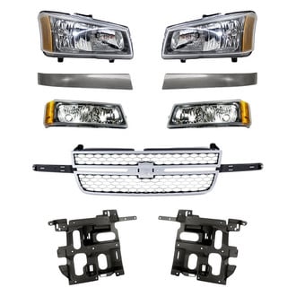 Replacement - 9-Piece Kit (Driver and Passenger Side Headlights, Driver and Passenger Side Grille Moldings, Grille, Driver and Passenger Side Headlight Supports, Driver and Passenger Side Turn Signal/Parking Lights) (Standard Line)