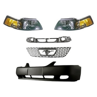 Replacement - 5-Piece Kit (Driver and Passenger Side Headlights, Front Bumper Cover, Grille, Header Panel) (Standard Line)