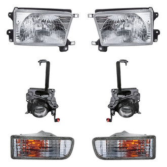 Replacement - 6-Piece Kit (Driver and Passenger Side Headlights, Driver and Passenger Side Fog Lights , Driver and Passenger Side Turn Signal/Parking Lights) (Standard Line)
