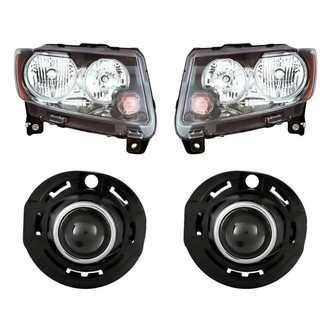 Replacement - 4-Piece Kit (Driver and Passenger Side Headlights, Driver and Passenger Side Fog Lights) (Standard Line)
