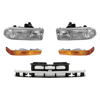 Replacement - 5-Piece Kit (Driver and Passenger Side Headlights, Grille, Driver and Passenger Side Turn Signal/Parking Lights) (Standard Line)