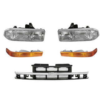 Replacement - 5-Piece Kit (Driver and Passenger Side Headlights, Grille, Driver and Passenger Side Turn Signal/Parking Lights) (Standard Line)