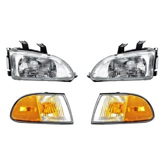 Replacement - 4-Piece Kit (Driver and Passenger Side Headlights, Driver and Passenger Side Turn Signal/Corner Lights) (Standard Line)