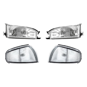 Replacement - 4-Piece Kit (Driver and Passenger Side Headlights, Driver and Passenger Side Turn Signal/Corner Lights) (Standard Line)
