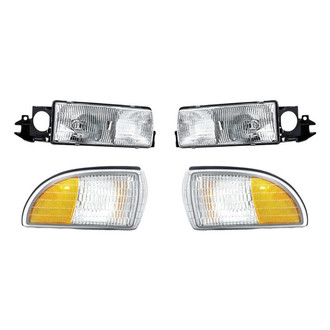 Replacement - 4-Piece Kit (Driver and Passenger Side Headlights, Driver and Passenger Side Turn Signal/Corner Lights) (Standard Line)