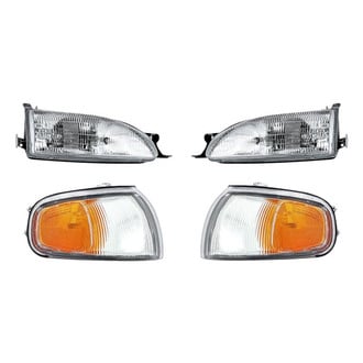Replacement - 4-Piece Kit (Driver and Passenger Side Headlights, Driver and Passenger Side Turn Signal/Corner Lights) (Standard Line)