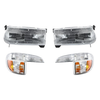 Replacement - 4-Piece Kit (Driver and Passenger Side Headlights, Driver and Passenger Side Turn Signal/Parking Lights) (Standard Line)