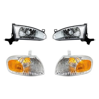Replacement - 4-Piece Kit (Driver and Passenger Side Headlights, Driver and Passenger Side Turn Signal/Corner Lights) (Standard Line)