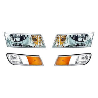 Replacement - 4-Piece Kit (Driver and Passenger Side Headlights, Driver and Passenger Side Turn Signal/Corner Lights) (Standard Line)