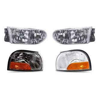 Replacement - 4-Piece Kit (Driver and Passenger Side Headlights, Driver and Passenger Side Turn Signal/Corner Lights) (Standard Line)