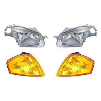 Replacement - 4-Piece Kit (Driver and Passenger Side Headlights, Driver and Passenger Side Turn Signal/Corner Lights) (Standard Line)