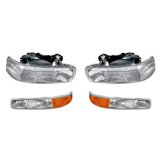 Replacement - 4-Piece Kit (Driver and Passenger Side Headlights, Driver and Passenger Side Turn Signal/Parking Lights) (Standard Line)