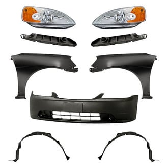 Replacement - 9-Piece Kit (Driver and Passenger Side Headlights, Front Bumper Cover, Front Driver and Passenger Side Bumper Covers Stays, Front Driver and Passenger Side Fenders, Front Driver and Passenger Side Fender Liners) (Standard Line)