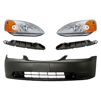 Replacement - 5-Piece Kit (Driver and Passenger Side Headlights, Front Bumper Cover, Front Driver and Passenger Side Bumper Covers Stays) (Standard Line)