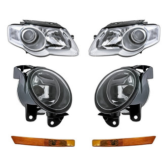 Replacement - 6-Piece Kit (Driver and Passenger Side Headlights, Driver and Passenger Side Fog Lights , Driver and Passenger Side Turn Signal/Parking Lights) (Standard Line)