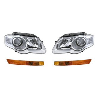 Replacement - 4-Piece Kit (Driver and Passenger Side Headlights, Driver and Passenger Side Turn Signal/Parking Lights) (Standard Line)