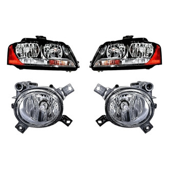 Replacement - 4-Piece Kit (Driver and Passenger Side Headlights, Driver and Passenger Side Fog Lights) (Standard Line)