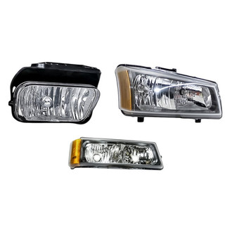 Replacement - 3-Piece Kit (Passenger Side Headlight, Passenger Side Fog Light, Passenger Side Turn Signal/Parking Light) (Standard Line)