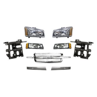 Replacement - 9-Piece Kit (Driver and Passenger Side Headlights, Driver and Passenger Side Grille Moldings, Grille, Driver and Passenger Side Headlight Supports, Driver and Passenger Side Turn Signal/Parking Lights) (Standard Line)