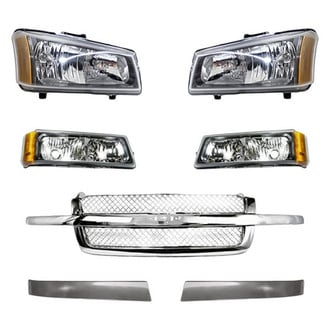 Replacement - 7-Piece Kit (Driver and Passenger Side Headlights, Grille, Driver and Passenger Side Grille Moldings, Driver and Passenger Side Turn Signal/Parking Lights) (Standard Line)