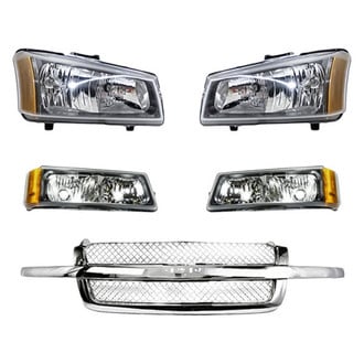 Replacement - 5-Piece Kit (Driver and Passenger Side Headlights, Grille, Driver and Passenger Side Turn Signal/Parking Lights) (Standard Line)
