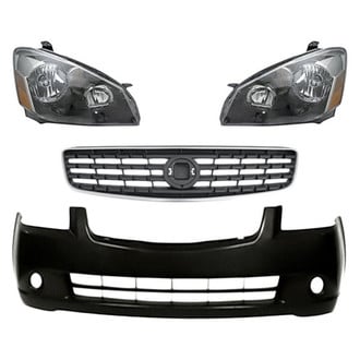 Replacement - 4-Piece Kit (Driver and Passenger Side Headlights, Front Bumper Cover, Grille) (Standard Line)