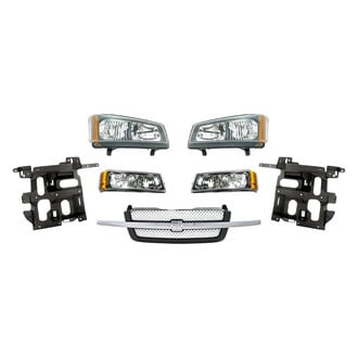 Replacement - 7-Piece Kit (Driver and Passenger Side Headlights, Grille, Driver and Passenger Side Headlight Supports, Driver and Passenger Side Turn Signal/Parking Lights) (Standard Line)