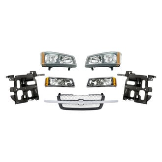 Replacement - 7-Piece Kit (Driver and Passenger Side Headlights, Grille, Driver and Passenger Side Headlight Supports, Driver and Passenger Side Turn Signal/Parking Lights) (Standard Line)