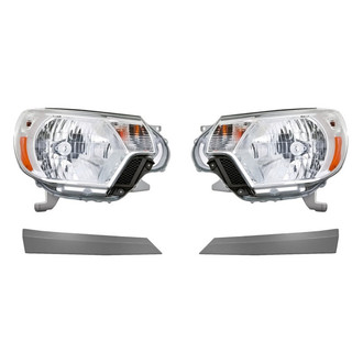 Replacement - 4-Piece Kit (Driver and Passenger Side Headlights, Driver and Passenger Side Headlight Trims) (Standard Line)