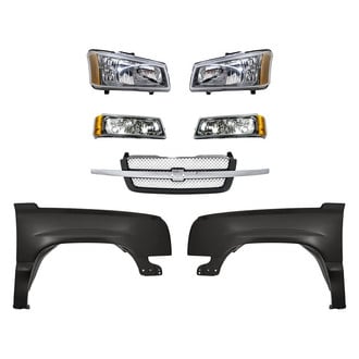 Replacement - 7-Piece Kit (Driver and Passenger Side Headlights, Grille, Driver and Passenger Side Fenders, Driver and Passenger Side Turn Signal/Parking Lights) (Standard Line)