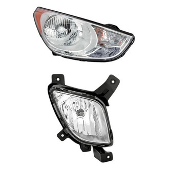 Replacement - 2-Piece Kit (Passenger Side Headlight, Passenger Side Fog Light) (Standard Line)