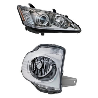 Replacement - 2-Piece Kit (Passenger Side Headlight, Passenger Side Fog Light) (Standard Line)