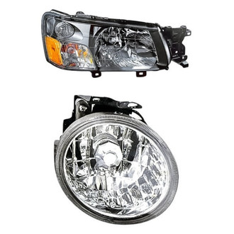 Replacement - 2-Piece Kit (Passenger Side Headlight, Passenger Side Fog Light) (Standard Line)