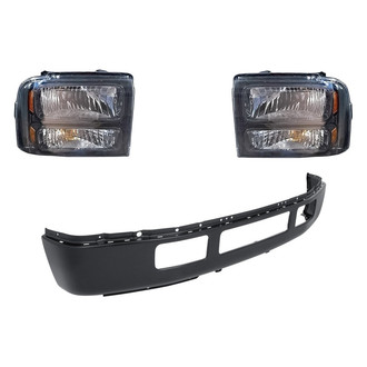 Replacement - 3-Piece Kit (Driver and Passenger Side Headlights, Front Bumper Face Bar) (Standard Line)
