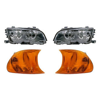 Replacement - 4-Piece Kit (Driver and Passenger Side Headlights, Driver and Passenger Side Turn Signal/Corner Lights) (Standard Line)