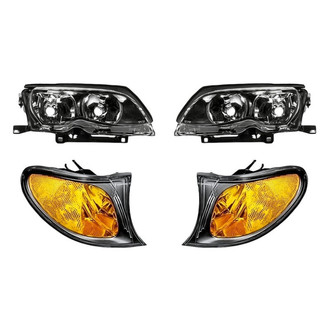 Replacement - 4-Piece Kit (Driver and Passenger Side Headlights, Driver and Passenger Side Turn Signal/Corner Lights) (Standard Line)
