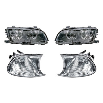 Replacement - 4-Piece Kit (Driver and Passenger Side Headlights, Driver and Passenger Side Turn Signal/Corner Lights) (Standard Line)