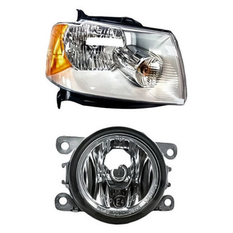 Replacement - 2-Piece Kit (Passenger Side Headlight, Passenger Side Fog Light) (Standard Line)
