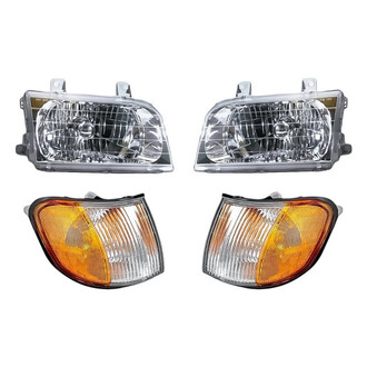 Replacement - 4-Piece Kit (Driver and Passenger Side Headlights, Driver and Passenger Side Turn Signal/Corner Lights) (Standard Line)