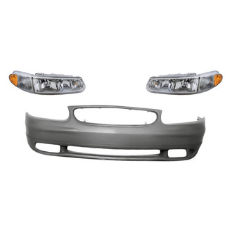 Replacement - 3-Piece Kit (Driver and Passenger Side Headlights, Front Bumper Cover) (Standard Line)
