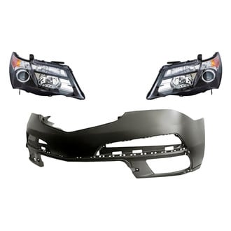Replacement BNDL-260538 - 3-Piece Kit (Driver and Passenger Side Headlights, Front Bumper Cover) (Standard Line)
