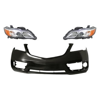 Replacement - 3-Piece Kit (Driver and Passenger Side Headlights, Front Bumper Cover) (Standard Line)