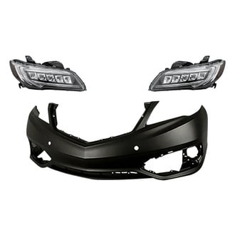 Replacement - 3-Piece Kit (Driver and Passenger Side Headlights, Front Bumper Cover) (Standard Line)