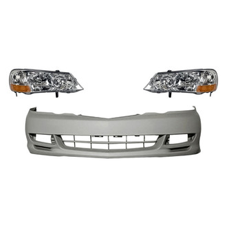 Replacement - 3-Piece Kit (Driver and Passenger Side Headlights, Front Bumper Cover) (Standard Line)